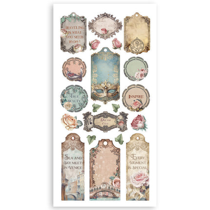 Paper cut-outs 2 Double Face - 4 sheets 15x30.5 cm - Venice City of Art