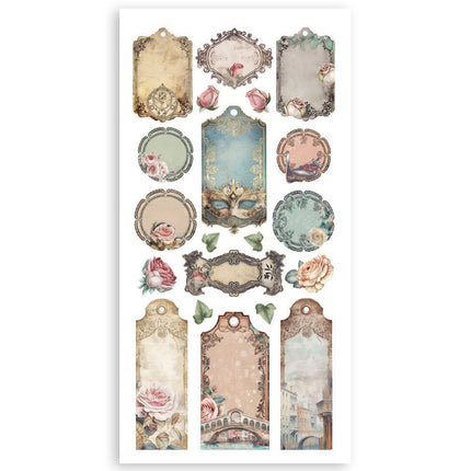 Paper cut-outs 2 Double Face - 4 sheets 15x30.5 cm - Venice City of Art