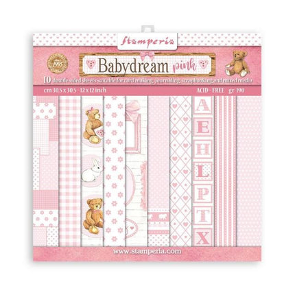 Scrapbooking Pad 10 sheets cm 30,5x30,5 (12"x12") - BabyDream Pink