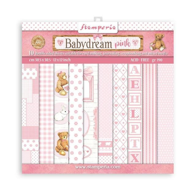 Scrapbooking Pad 10 sheets cm 30,5x30,5 (12"x12") - BabyDream Pink