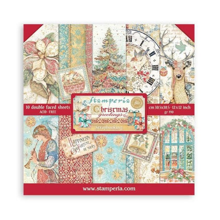 Scrapbooking Pad 10 sheets cm 30,5x30,5 (12"x12") - Christmas Greetings