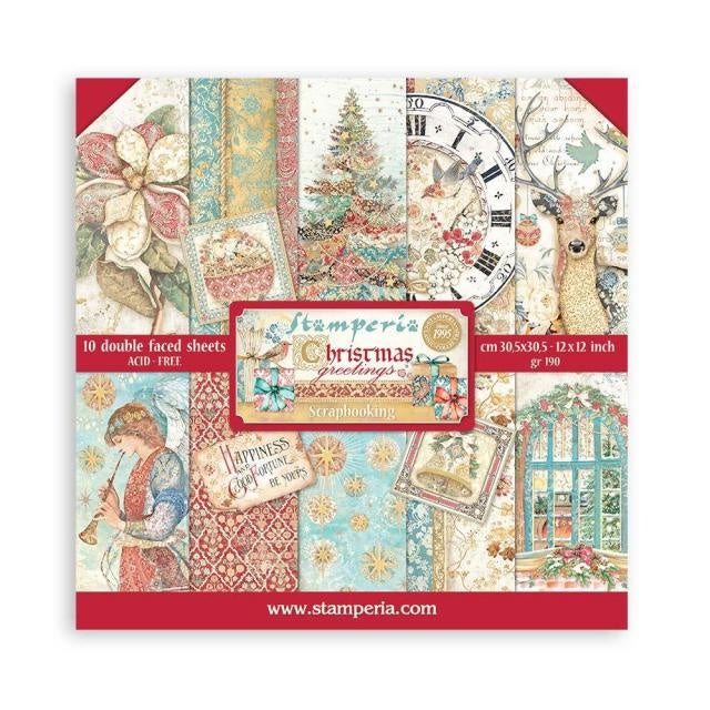 Scrapbooking Pad 10 sheets cm 30,5x30,5 (12"x12") - Christmas Greetings