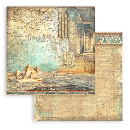 Paper pad 30.5x30.5 cm - 10 sheets Maxi Background selection - Fortune / Land of Pharaohs