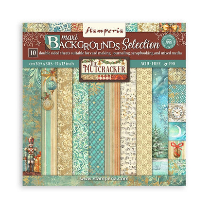 Paper Pad 30.5x30.5 cm - 10 Sheets Maxi Background Selection - The Nutcracker