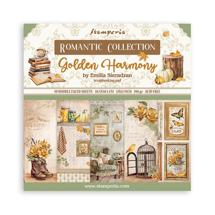 Paper pad 30.5x30.5 cm - 10 sheets - Golden Harmony
