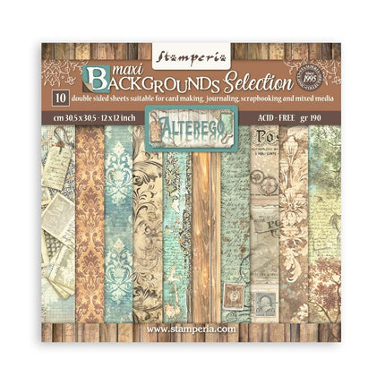 Paper pad 30.5x30.5 cm - 10 sheets Maxi Background selection - Alterego
