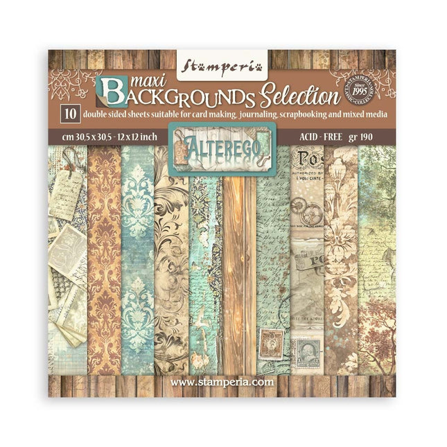 Paper pad 30.5x30.5 cm - 10 sheets Maxi Background selection - Alterego