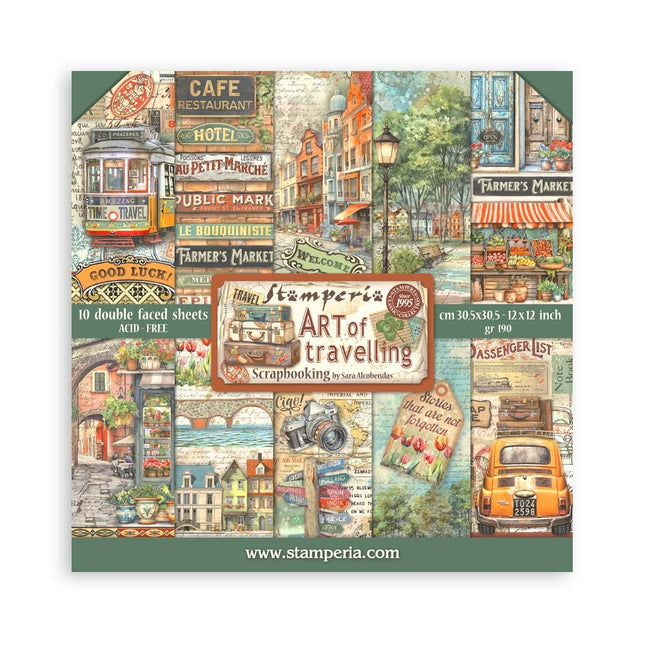Paper pad 30.5x30.5 cm - 10 sheets - Art of Travelling
