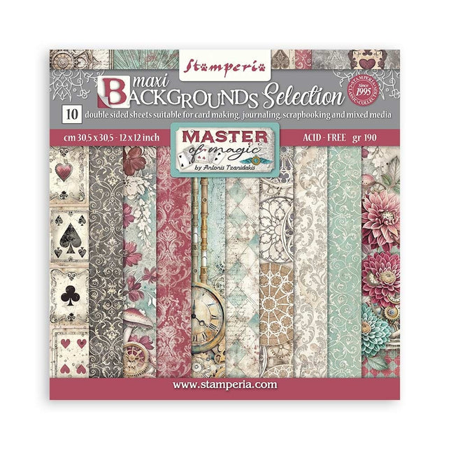 Paper pad 30.5x30.5 cm - 10 sheets Maxi Background selection - Master of Magic