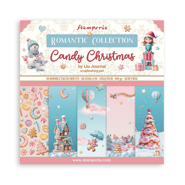 Paper pad 30.5x30.5 cm - 10 sheets - Candy Christmas