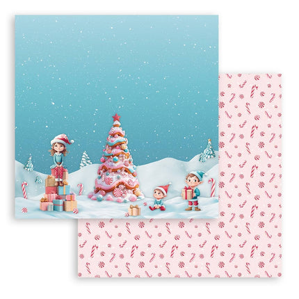 Paper pad 30.5x30.5 cm - 10 sheets - Candy Christmas