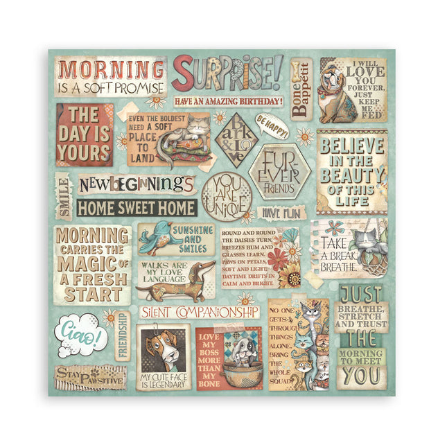 Paper Pad 30.5x30.5 cm - 10 Sheets - Furry Friends  
