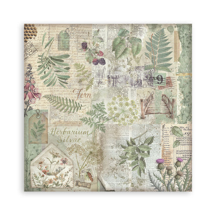 Paper Pad 30.5x30.5 cm - 10 Sheets Background Selection - Herbarium Silvae