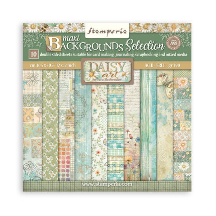Scrapbooking Pad 10 Sheets cm 30.5x30.5 (12"x12") Background Selection - Daisy Art