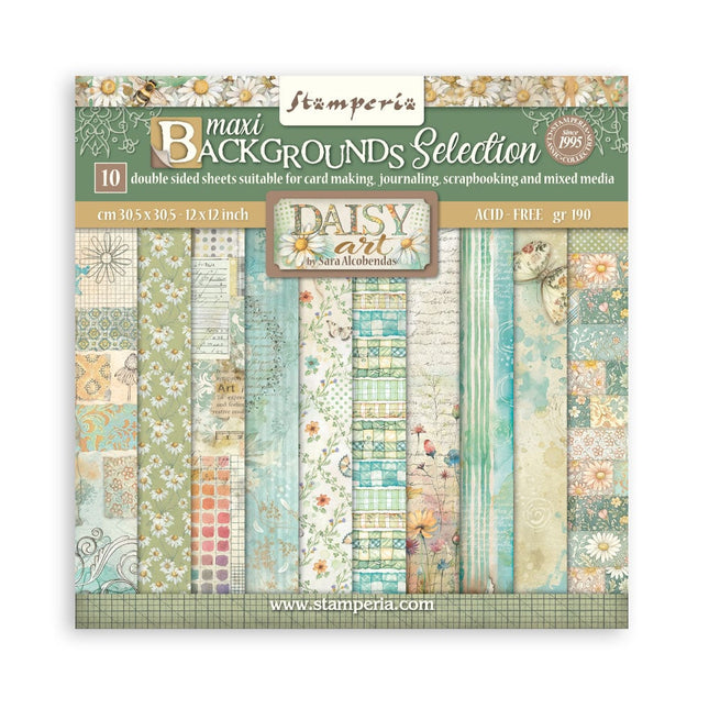 Scrapbooking Pad 10 Sheets cm 30.5x30.5 (12"x12") Background Selection - Daisy Art