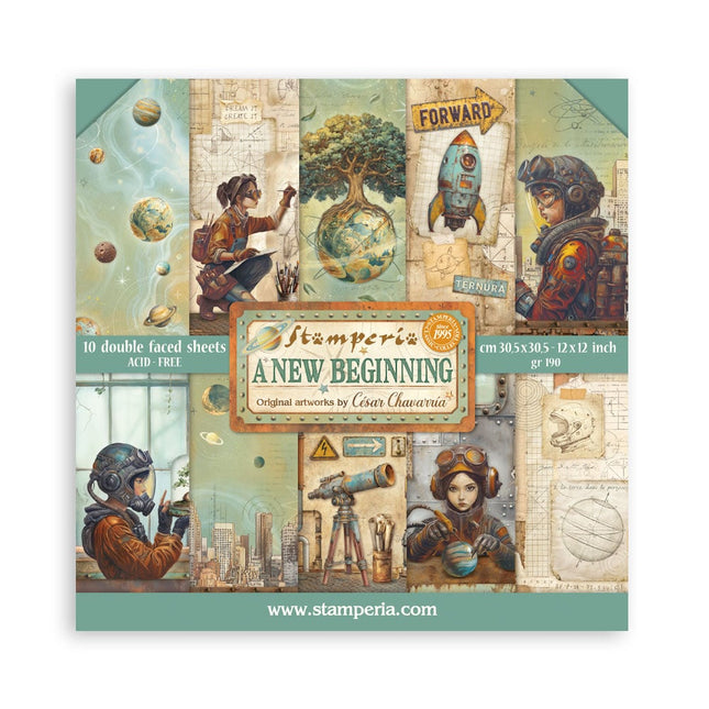 Scrapbooking Pad 10 sheets cm 30,5x30,5 (12"x12") - A new Beginning 