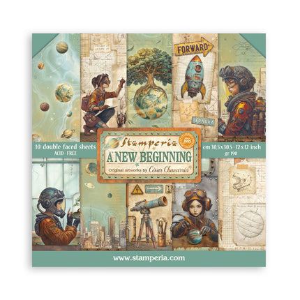 Scrapbooking Pad 10 sheets cm 30,5x30,5 (12"x12") - A new Beginning 