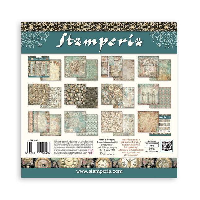 Scrapbooking Printed Pad for Art and Craft 10 sheets cm 30,5x30,5 (12"x12") Backgrounds - Gardens of Time