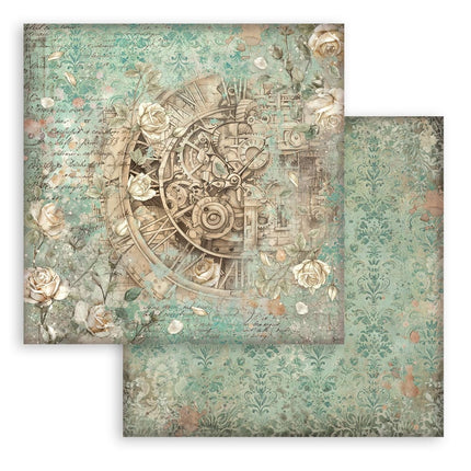Scrapbooking Printed Pad for Art and Craft 10 sheets cm 30,5x30,5 (12"x12") Backgrounds - Gardens of Time