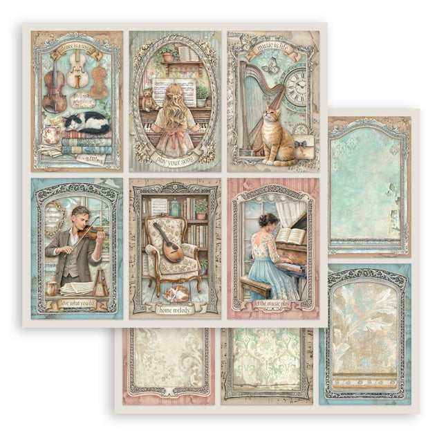 Scrapbooking Printed Pad for Art and Craft 10 sheets cm 30,5x30,5 (12"x12") - Symphony 