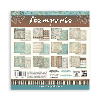 Scrapbooking Printed Pad for Art and Craft 10 sheets cm 30,5x30,5 (12"x12") Backgrounds - Symphony