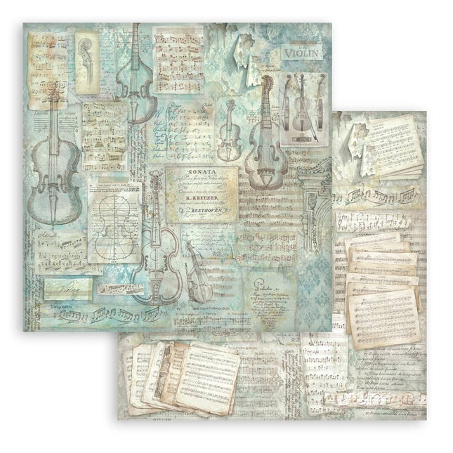Scrapbooking Printed Pad for Art and Craft 10 sheets cm 30,5x30,5 (12"x12") Backgrounds - Symphony