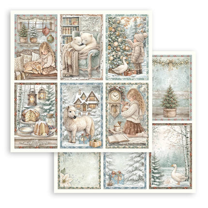 Scrapbooking Printed Pad for Art and Craft 10 sheets cm 30,5x30,5 (12"x12") - White Christmas
