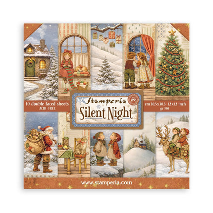 Scrapbooking Printed Pad for Art and Craft 10 sheets cm 30,5x30,5 (12"x12") - Silent Night 