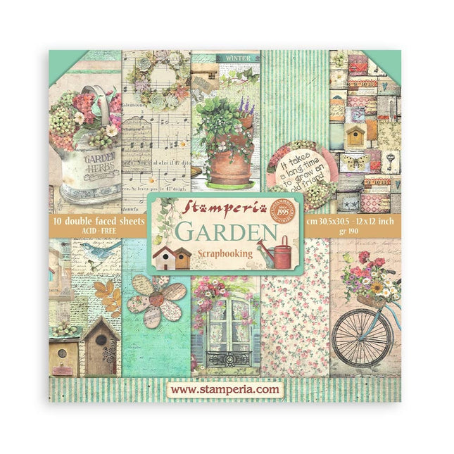 Paper pad 30.5x30.5 cm - 10 sheets - Garden