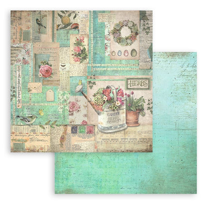 Paper pad 30.5x30.5 cm - 10 sheets - Garden