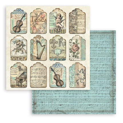 Paper pad 30.5x30.5 cm - 10 sheets - Music