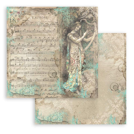 Paper pad 30.5x30.5 cm - 10 sheets - Music