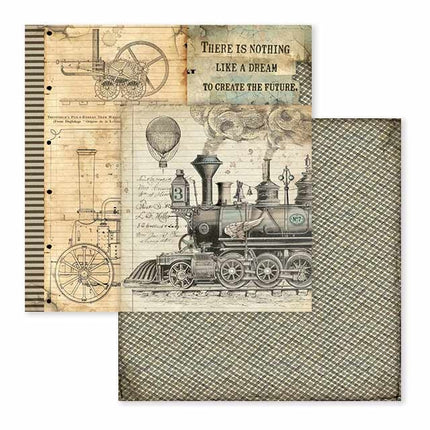 Block 10 sheets 30.5x30.5 (12"x12") Double Face Voyages Fantastiques