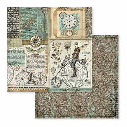 Block 10 sheets 30.5x30.5 (12"x12") Double Face Voyages Fantastiques