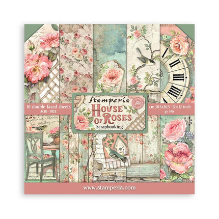 Paper pad 30.5x30.5 cm - 10 sheets - House of Roses
