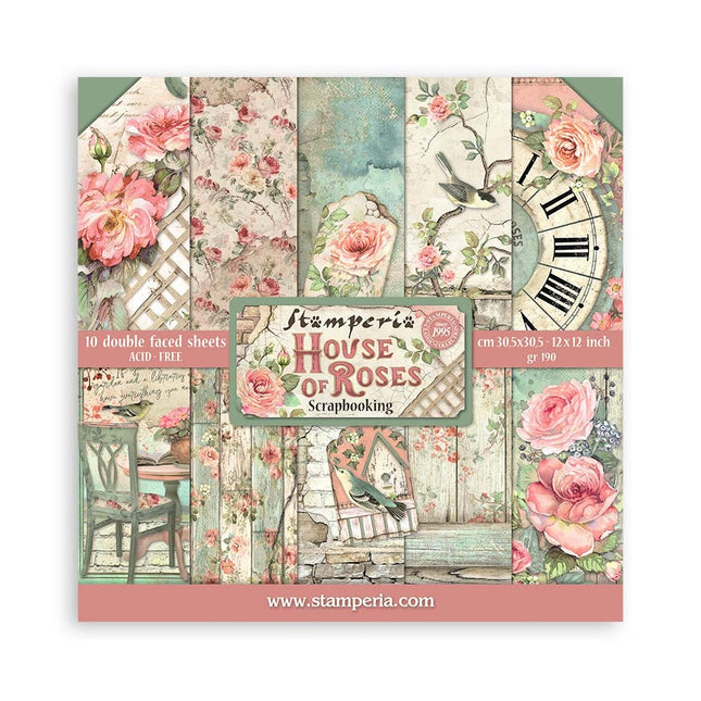 Paper pad 30.5x30.5 cm - 10 sheets - House of Roses
