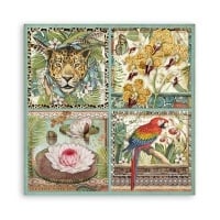 Scrapbooking paper double face - Amazonia square tags