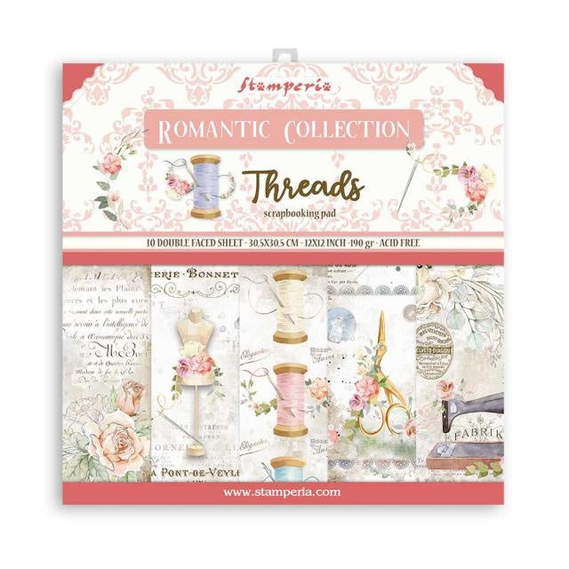 Scrapbooking Pad 10 sheets - 30.5x30.5 (12"x12") - Romantic Threads