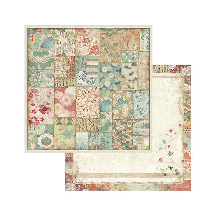 Block 10 sheets 20.3X20.3 (8"X8") Double Face Oriental Garden