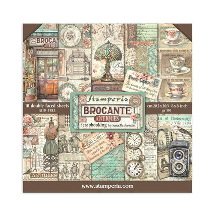 Paper pad 20.3x20.3 cm - 10 sheets - Brocante Antiques