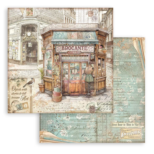 Paper pad 20.3x20.3 cm - 10 sheets - Brocante Antiques