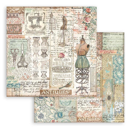 Paper pad 20.3x20.3 cm - 10 sheets - Brocante Antiques