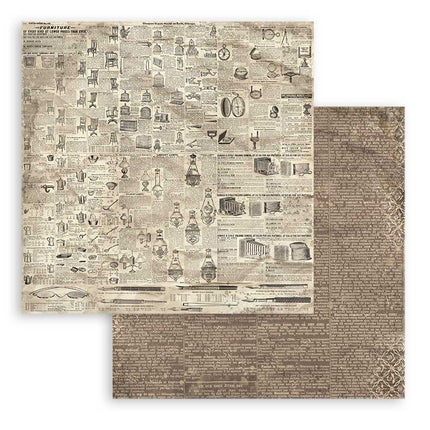Paper pad 20.3x20.3 cm - 10 sheets - Backgrounds Selection - Brocante Antiques