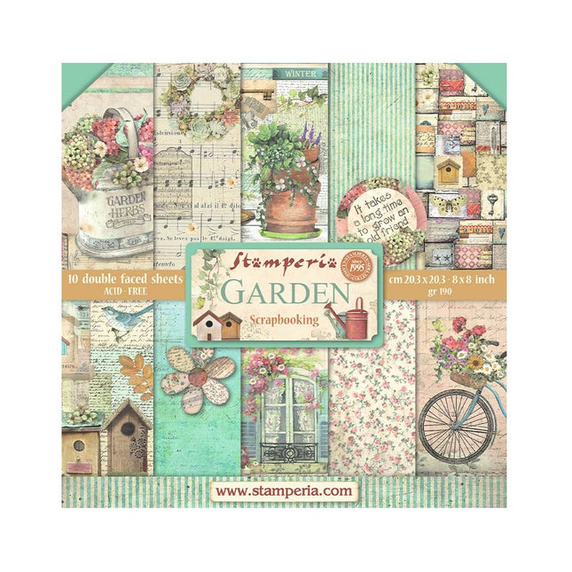 Paper Pad 20.3x20.3 cm - 10 Sheets - Garden