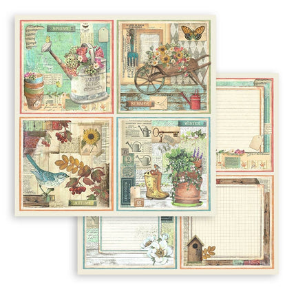 Paper Pad 20.3x20.3 cm - 10 Sheets - Garden