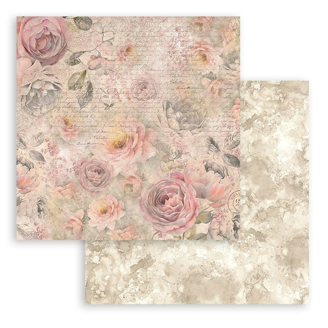 Paper pad 20.3x20.3 cm - 10 sheets - Shabby Rose