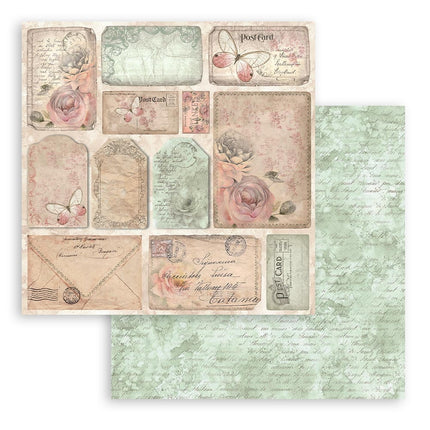 Paper pad 20.3x20.3 cm - 10 sheets - Shabby Rose