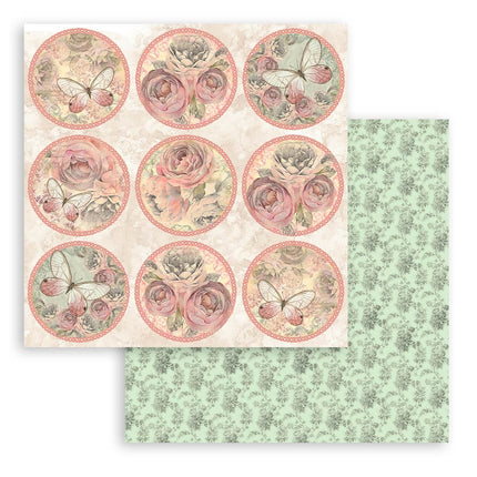 Paper pad 20.3x20.3 cm - 10 sheets - Shabby Rose
