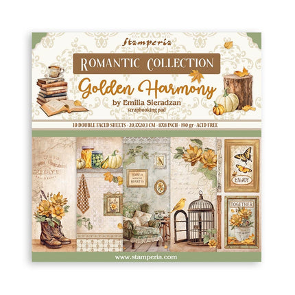 Paper pad 20.3x20.3 cm - 10 sheets - Golden Harmony