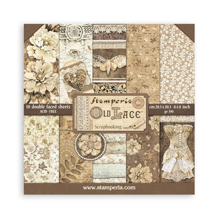 Paper pad 20.3x20.3 cm - 10 sheets - Old Lace